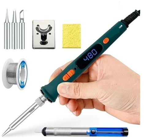 Kit De Pistola For Soldar Digital De 120W, Juego De Herramientas De Soldadura De Reparación, Soldador Eléctrico, Temperatura De Calibración Dual 200-600C
