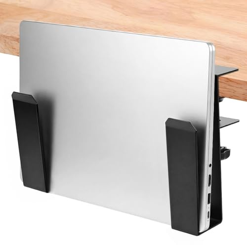 QWORK® Soporte Laptop Ajustable, Organizador Colgante con Pinza en C, para Almacenamiento Lateral en Escritorio y Laptop
