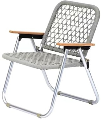 Lightweight Portable Foldable Rattan Camping Chair - Recliner for Outdoor Use Perfect for Picnics Beaches Gardens & Balconies - Large Size Outdoor Furniture