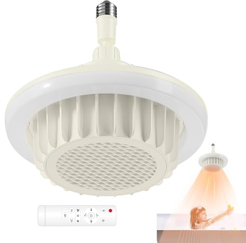 Heater Fan Light With Remote Control, 600W Bathroom Ceiling Fan With Light And Heater, Remote Control 5-Speed, Easy Mount For Bedroom, Kitchen, Patio, 24.5x16x24.7cm (E 27 Screw Thread)