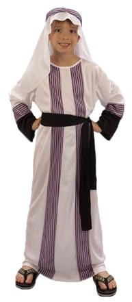 Generisch Elegante vestido de disfraz tradicional unisex ropa de fiesta para niños y adultos, bata bíblica de belén (blanco, L)