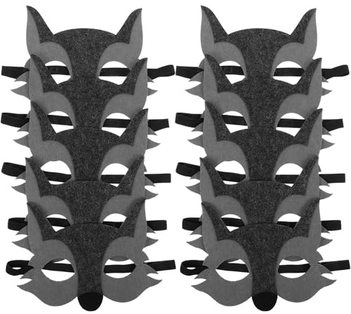 ERINGOGO 15 pièces Masques Animaux Garçon Fille Masque Loup Demi-visage Élastique pour Fête Jungle Carnaval Déguisement Garçon Fille