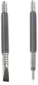 Lot de 2 clous sans marteau pour pointeau à ressort avec pointe et pointes centrales en acier rapide pour le marquage et le perçage du métal Usage domestique et professionnel