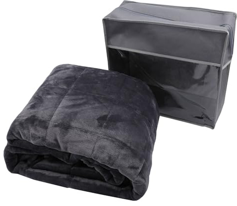 AddLiving Wagner Premium Gewichtsdecke, 150x200 cm, 9 kg, Schwere Decke mit Glasperlen, Hypoallergen, Handwaschbar, Inkl. Tragetasche, Dunkelgrau