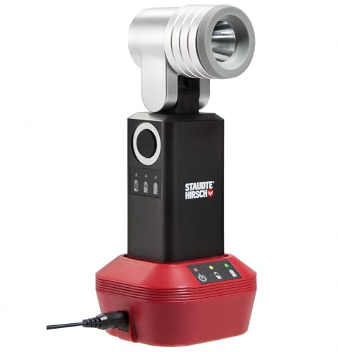 STAUDTE HIRSCH SH-5.300 LED Arbeitsleuchte magnetisch mit Ladeschale (IP 54, 2200 mAh Akku, bis zu 9h, aufladbare Arbeitsleuchte mit Notlichtfunktion)