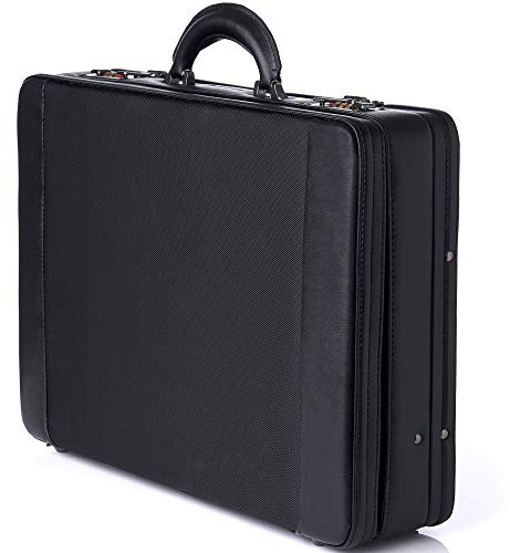 Alpine Swiss Mens Briefcase | Hard Side Business Case | Expandable Attache Case For Men | Dual Combination Locks | Padded Interior | Multi Organizer Pockets | Manufacturer’s Warranty