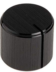 RS PRO Potentiometer Drehknopf Schwarz, Zeiger Schwarz Ø 16mm x 14mm x 12mm, Rund Schaft 6.4mm