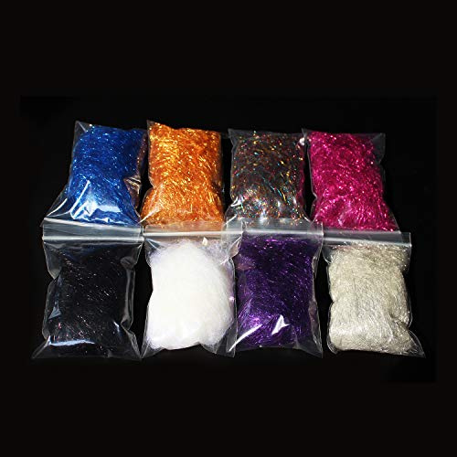 Tigofly Ice Dub Faden, Flügelkörper, Forelle, Nymphe, Fliegenfischen, Bindematerialien, 16 Farben zur Auswahl, 8 Packungen à 2 g