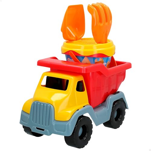 ColorBaby - Juguetes de Playa para niños, Set Playa, Mr Craby, camión, Cubo Playa, Ø14 cm, cedazo, Pala, rastrillo, + 18 Meses, Juguetes Playa Arena, (24968)