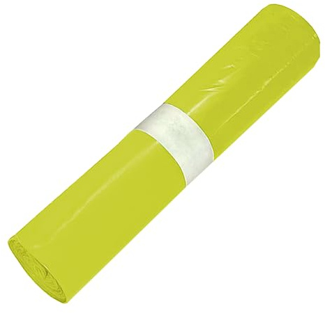 Wisch Star Müllbeutel 120L in Gelb, 25 Beutel | Mülltüten groß 700x1100mm extra stark, reißfeste und stabile Abfallsäcke, Schwerlast Müllsäcke für hohes Müllaufkommen