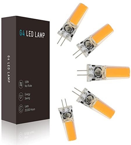 BVCL G4 LED Lampen, 12V-24V AC/DC 450LM Dimmable, 5W LED Birnen Bulbs Birnen ersetzt 50W Halogenlampen, 360 Grad Lichtstrom Winkel, G4 LED Glühlampe Kein Flackern, 5er-Pack (Color : Warmweiß)