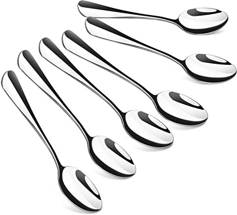 Small Spoons 6 Pcs Demitasse Espresso Spoons Mini Coffee Spoon Stainless Steel Teaspoon for Ice Cream Dessert Tiny Spoon for Home