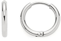 JEWELS BY LEONARDO Jewels Lilo Beauty's Ohrringe aus Edelstahl 1 Paar, kleine silberfarbene Klapp-Creolen, schlichte Basic-Creolen, Modeschmuck für Damen, 022070
