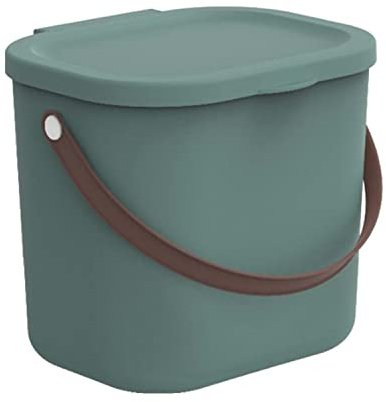Rotho Albula Aufbewahrungsbox mit Deckel 6 L aus recyceltem Kunststoff Grün | Aufbewahrungsbehälter mit Deckel, praktischer Griff zum Anfassen und Umstellen, 6 L, dunkelgrüne Ausführung für den Alltag
