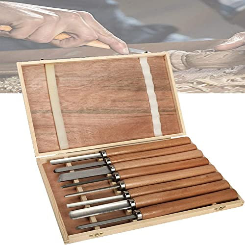 Cincel de torneado de madera Juego de 8 piezas Cinceles de torno de madera Torno de gubia de torneado de madera Herramientas de torneado de madera Tornos de madera Herramientas de modelado Tazón Flo