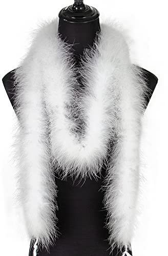 Raibertin 22 Gramm Marabu Feder Boa, 2 Yard lang (72) für Handwerk DIY Tanzen Hochzeit Crafting Party Dress Up über Dekorationen Weihnachten (weiß)