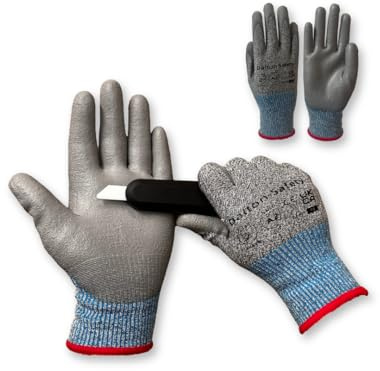 Dalton Safety x1 Pair of Small Cut Resistant Level 3 Work Gloves | HPPE Knitted Cuff, PU Coated Palm & Fingertip | Perfect as Garden Gloves, Glass Cutting & Handling Sheet Metal