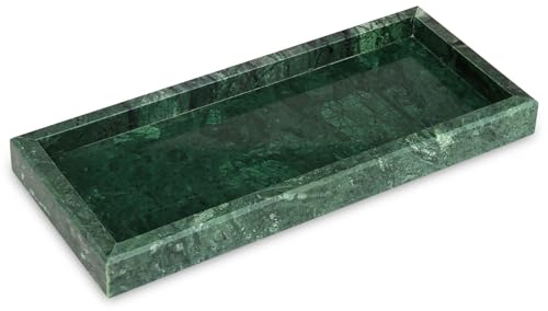 HESHIBI Vassoio da bagno in marmo, piccolo vassoio decorativo in pietra naturale, dispenser di sapone per profumo, casa, cucina, WC, lavandino, vaschetta per bottiglie di sapone, portachiavi anello