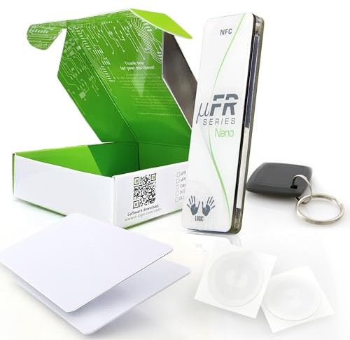 µFR Lecteur Nano NFC 13,56 MHz Programmateur de carte sans contact + logiciel SDK pour développeurs + 5 tags NFC