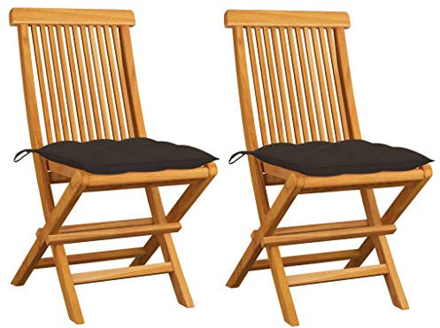 AJSEOYBS StapelstüHle,Outdoor Kissen WetterfestgartenstüHle Mit Taupe Kissen 2 STK. Massivholz Teakgeeignet Geeignet für Wohnzimmer, Schlafzimmer, Garten, Balkon, Terrasse, Küche, Outdoor