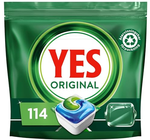 Yes Original All In One Maskindiskmedel, 114 Diskmaskinstabletter, Effektiva Även På Intorkat Fett