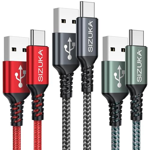 Câble USB C, Cable USB C Charge Rapide [3Pack/1m] 3.1A Chargeur Type C Nylon Câble USB A vers USB C pour Samsung Galaxy S22 S21 S20 S10 A13 A14 A21 A40 A53 A54