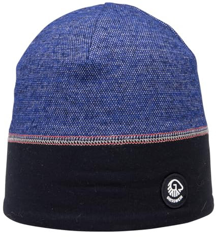 GIESSWEIN Cap Adlerkopf - Merino Mütze Herren & Damen, Wintermütze Damen mit Innenfutter, Haube Herren Sport, Mütze Damen mit Bündchen, Strickmütze aus Merinowolle, Sportmütze Unisex One Size