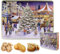 Grandma® | Navidad en lata cuadrada Galletas surtidas Crema de chocolate y jengibre | Caja Regalo Galletas - 600 Gr | Cajas pasteleras con diseños en relieve
