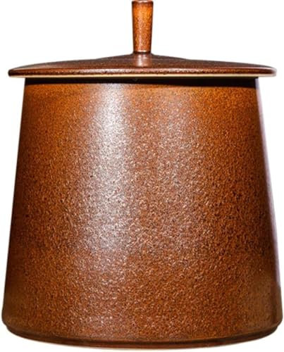 CHFYIJYHM Food Storage Containe Rice Storage Containe Ceramic Rice Cylinder with Cover for Household Use Industrial Wind Seal Kitchen Storage Tank Retro Large-Capacity Moisture-Proof Rice Bucket