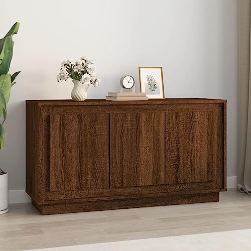 LIANGDONFC Sideboard Schlafzimmer、komodenschrankSideboard Braun Eichen-Optik 102x35x55 cm HolzwerkstoffGeeignet für Foyer, Küche