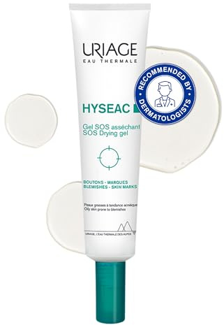 Uriage Hyseac Gel SOS Secante con 5,7% AHA & BHA - Seca, Purifica y Reduce las imperfecciones- Eficacia visible en 4H - Para Granos e imperfecciones- Efecto Parche Invisible y Protector.