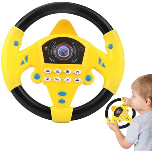 para Volante - Juego De Conducción Interactivo, Controlador De Dirección Simulado | Sonoro De Educación Temprana, Soporte con Ventosa, Diversión Segura para Niños De 3 Años En Adelante
