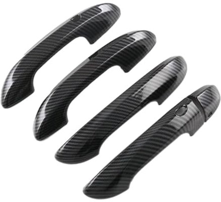 Qaonsciug MGMulan Lot de 4 housses de poignée de porte pour voiture en fibre de carbone Décoration Accessoires de décoration Anti-saleté Étanche
