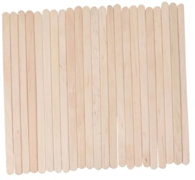 Generisch Wachsspatel 100 Stück Holzwachsstäbchen groß für Streifen Heißwachs sicher geruchlos für Salon und Zuhause