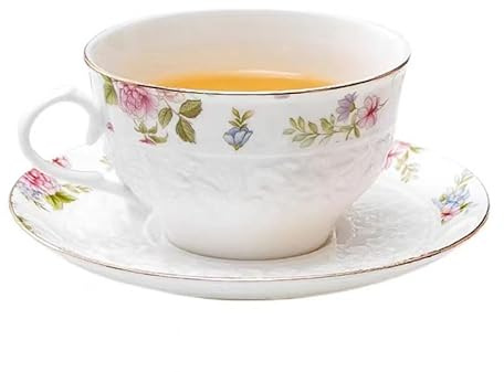 BODHIS Taza de café, Tazas de té, Taza de café * Juego de Taza de café de cerámica, Juego de té, Juego de Taza de té y platillo de cerámica Inglesa