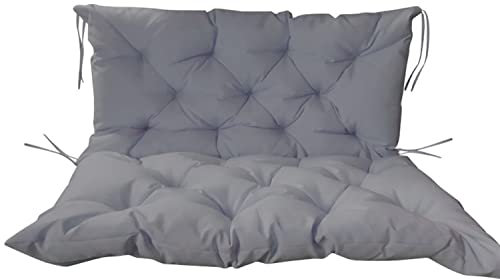Wasserdichte Outdoor-Bankkissen für 2- oder 3-Sitzer-Liege, Terrassenmöbel-Pads mit Rückenlehnengurten, für Innenbereich, Garten, Veranda, Schaukel, Ersatz, 150 x 100 x 10 cm, Grau