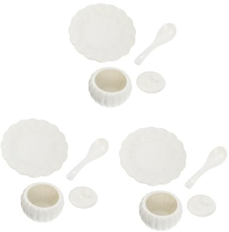 MAGICLULU 3 Set Ciotola Di Zucca in Ceramica Caffè Espresso Gadget Macinino Ciotole Tazza Creatore Stoviglie Cucina Contenitori Porta Alimenti in Porcellana Ciotola Di Riso Al Vapore Bianca