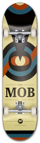 Mob Skateboard Eyechart 8.0 Complete - Komplettboard 31.875 x 8 Zoll - Holzboard aus 7 Schichten Ahornholz - fertig montiert - Anfänger und Profi Skateboard für Jugendliche, Erwachsene - Auge