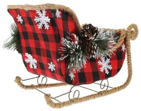 BESTYASH Weihnachtsschlitten-deko für Tisch Weihnachtsschlitten-Modell Weihnachtsschlitten-Dekoration Schlitten-Ornament für Wohnzimmer und Schlafzimmer DIY-Schlitten-deko