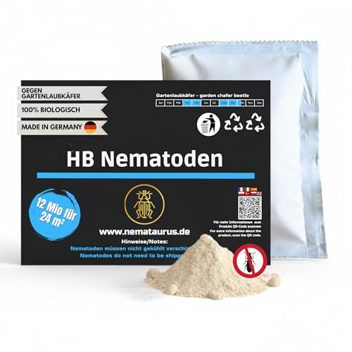 Nematoden gegen Gartenlaubkäfer 12 mio für 24m²- Engerlinge wirksam bekämpfen