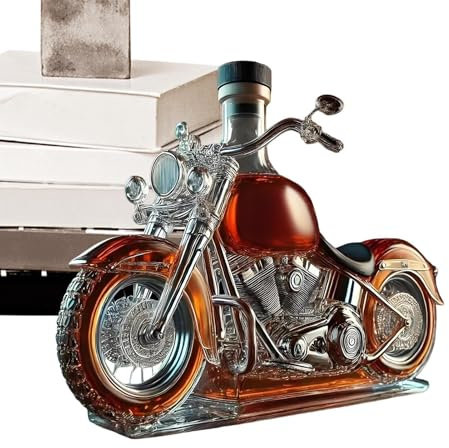 Botellas de vino de vidrio estilo motocicleta, aireador de licor, dispensador de licor para whisky, champán, vodka, cocina, amantes de la motocicleta
