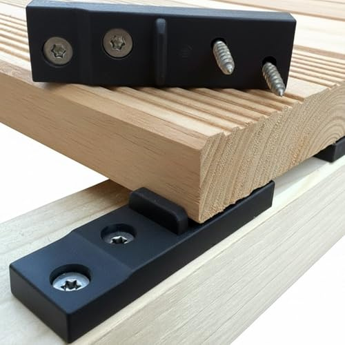 Abstandhalter für Terrassendielen verdeckte Befestigung Fugenbreite 2 mm / 4 mm oder 7 mm Inkl. Edelstahl Schrauben + 1 Bit (100, HOLZ Unterkonstruktion, 2 mm Fugenbreite)