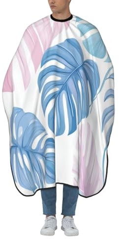 Woshuwo Pastel Colors Monstera Minimalist Hair Cutting Apron,Salon Barber Apron For Adult