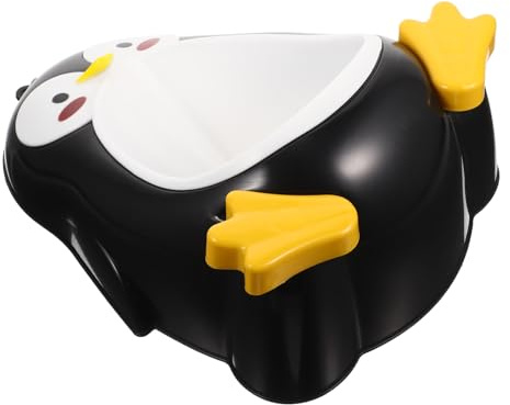 NAMOARLY Orinatoio da Parete per Bambini a Forma di Pinguino in Abs Nero Grande Capacità e Ventose Potenti, Facile da Pulire per Bagno e Casa