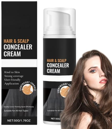 Haar Concealer wasserdicht für Frauen & Männer - Wurzel & Kopfhaut Touch Up, wasserdicht & schweißdichte Kopfhaut Abdeckung, Haar Concealer Creme für Haar und Haarflüchte (1)