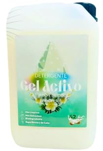 LABONCLER Detergente Líquido PREMIUM Gel Activo con Jabón de Coco, Líquido Biodegradable para Ropa Blanca y de Color, 3 Litros, 40 Lavados
