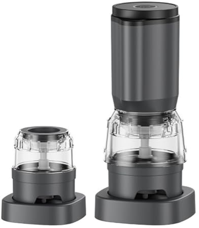 FUBESK Rechargeable Electric Pepper Grinder with Adjustable Coarseness, 1300 mAh Battery USB Charging for Salt and Spices, One-Touch Operation for Herbs Grinding, Compact Size for Home or Travel