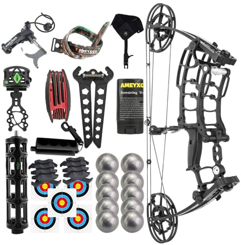 FQH Dual-Use Compound Bow, 40-60Lbs Adjustable, Short-Axis