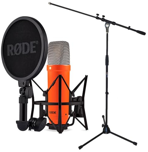 Rode NT1 Signature - Micrófono de estudio con soporte keepdrum, color naranja