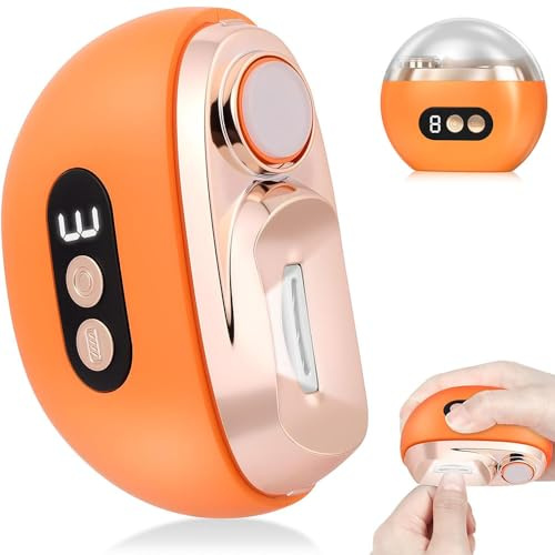 Coupe-Ongles Électrique, 2026 Nouveau Coupe-Ongles Automatique 3 Vitesses, 3-in-1 Coupe Ongles Electrique Adulte avec LED Automatique Des Ongles Pour Bébés Personnes Âgées (Orange)